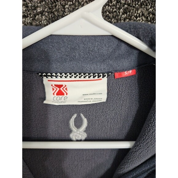 Women’s Spyder Core Gray Ribbed Sweater Jacket Size Small Petite Fleece Lined - Picture 3 of 6